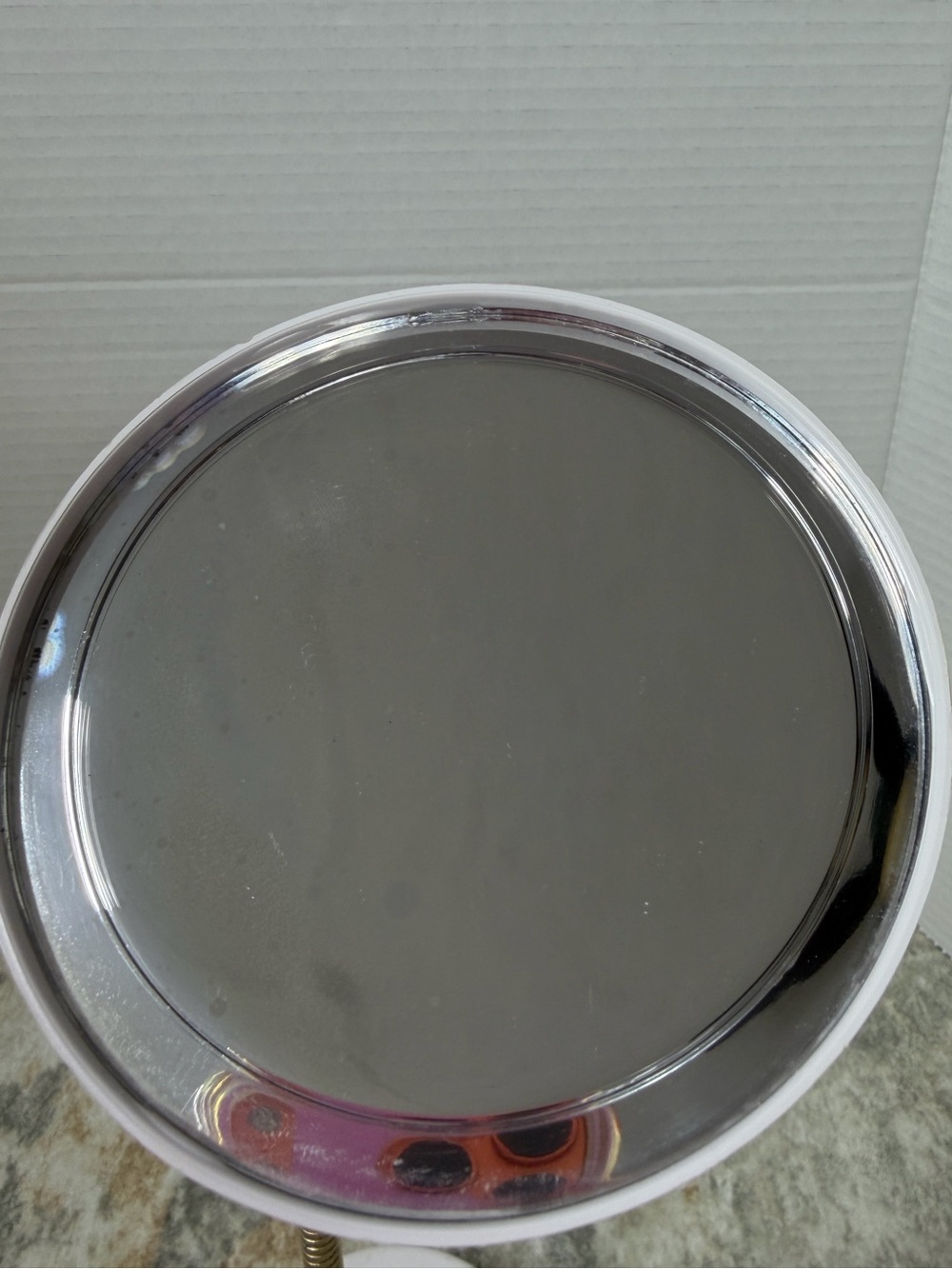 1975 vintage Magic Focus BIG EYES White Mirror 5X Gooseneck Magnifying Makeup - Picture 3 of 6